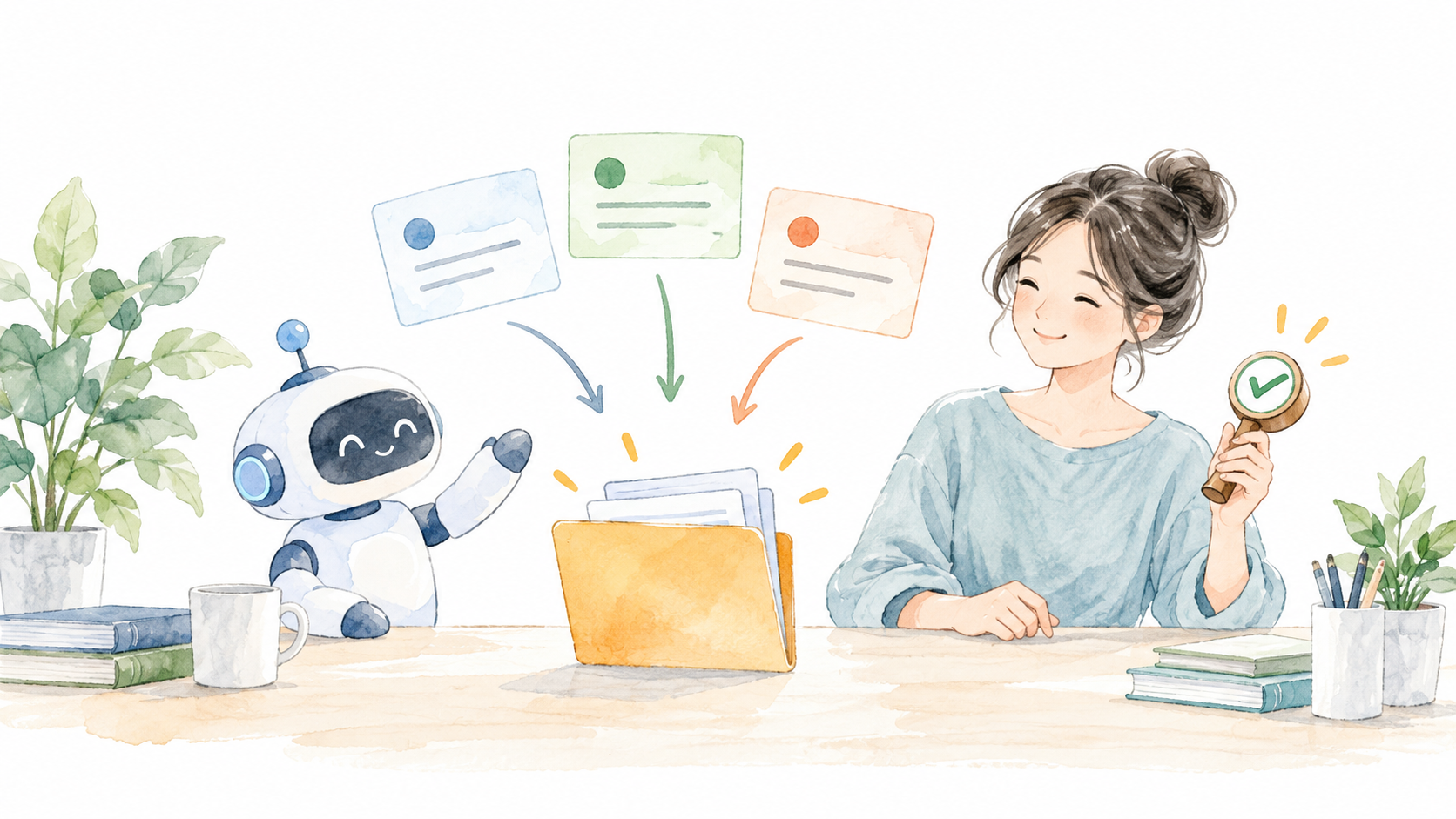 AIと人が完成条件を共有して仕事を仕上げるオリジナルイラスト