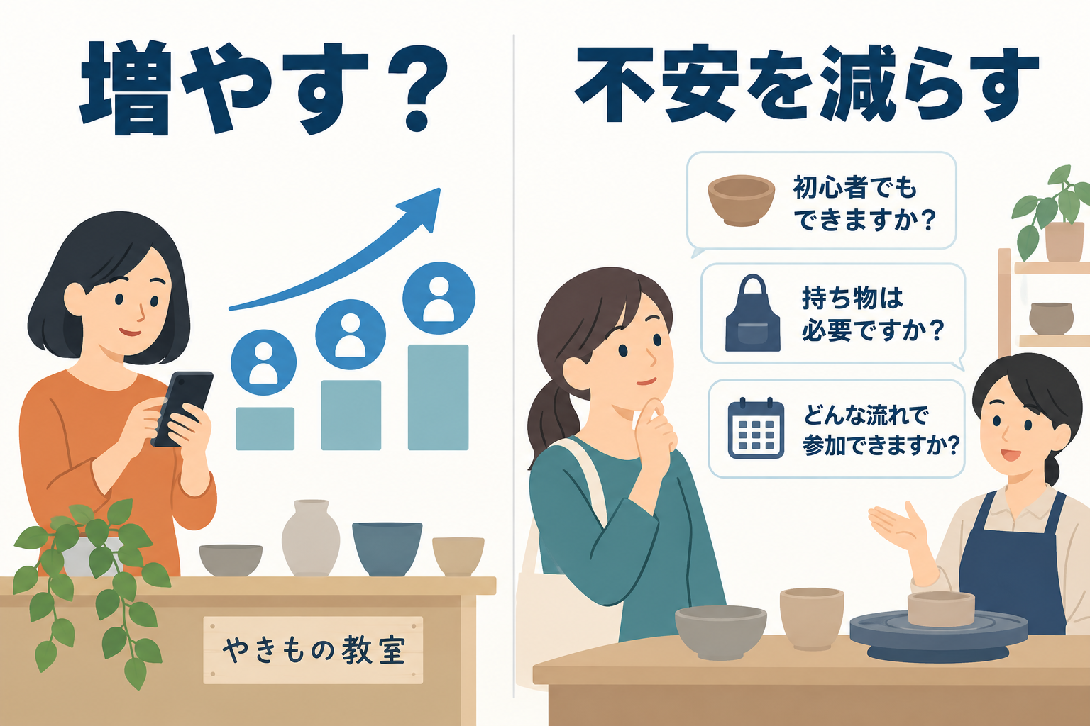 発信する側の目標だけでなく、初めて参加する人の不安から投稿の内容を考えます。