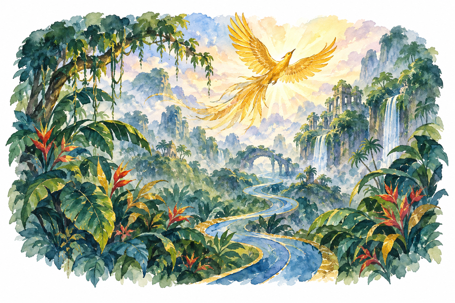 旅を追う入口を表すオリジナル概念イラスト