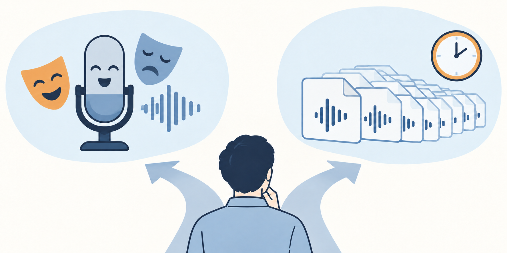 声の表現を作り込むか、多くの音声を効率よく作るか。目的を先に決めると選びやすくなります。